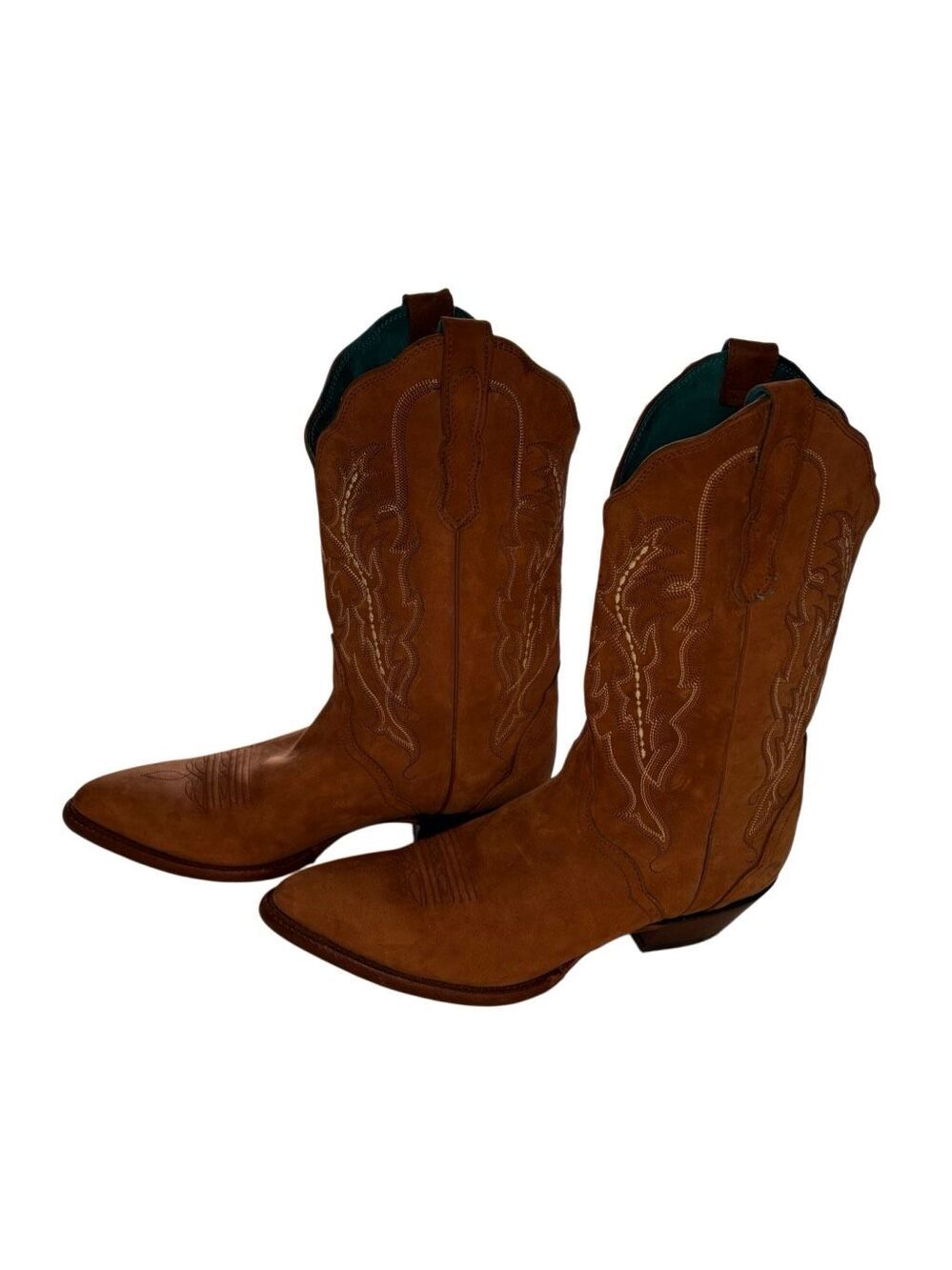 Nocona chestnut brown sueded leather cowboy boots - 10B